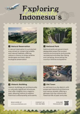 Beige Traditional Travel Guide Poster