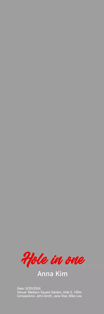 Hole-in-One de golfe simples