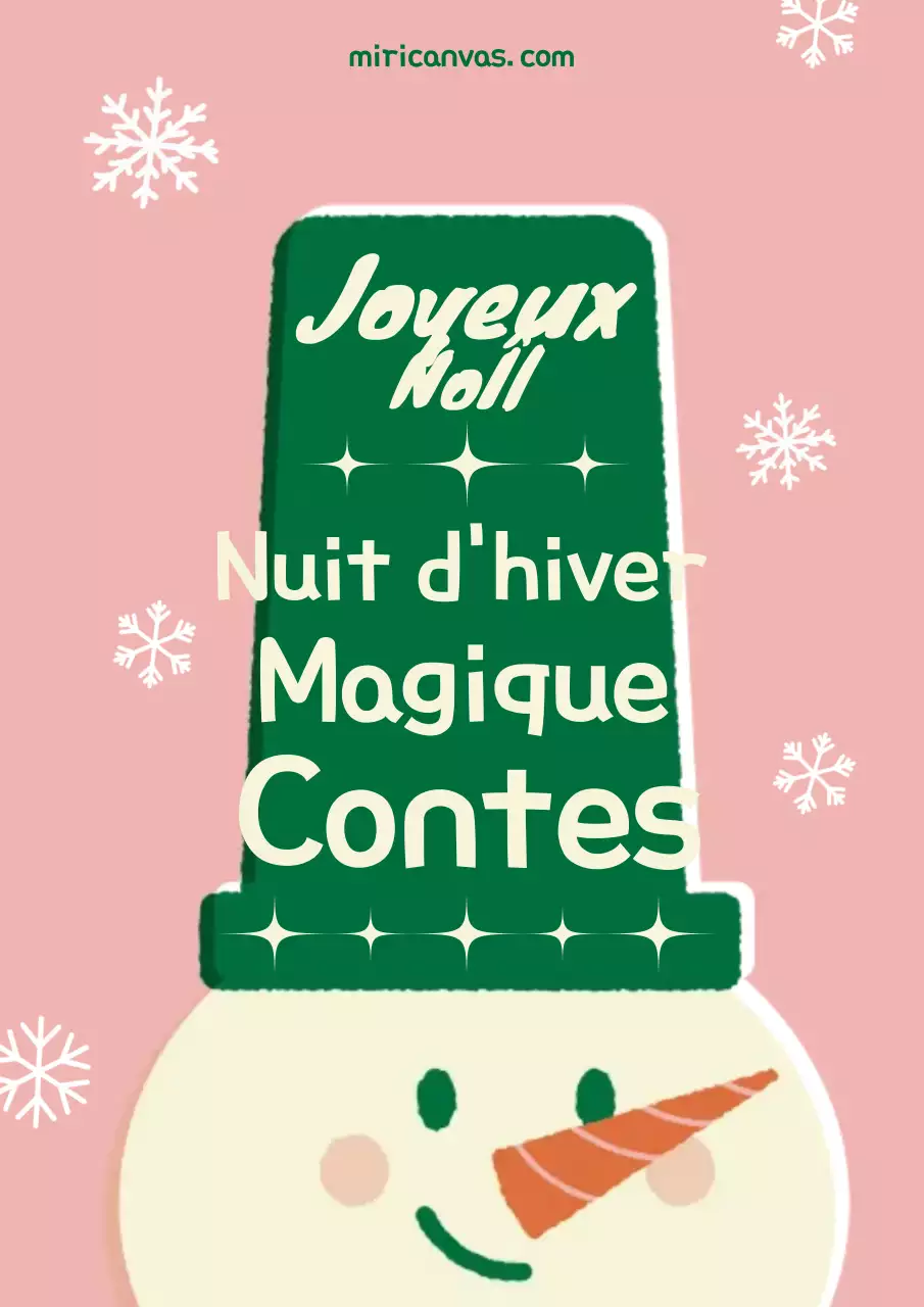 Carte postale de Noël rose et cosy