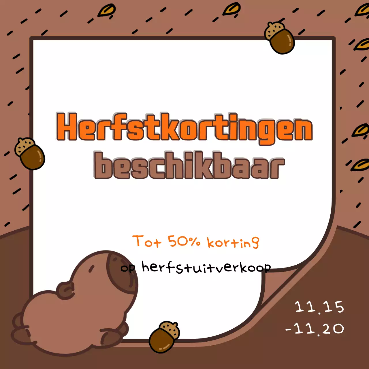 Herfsttooi in bruin en oranje