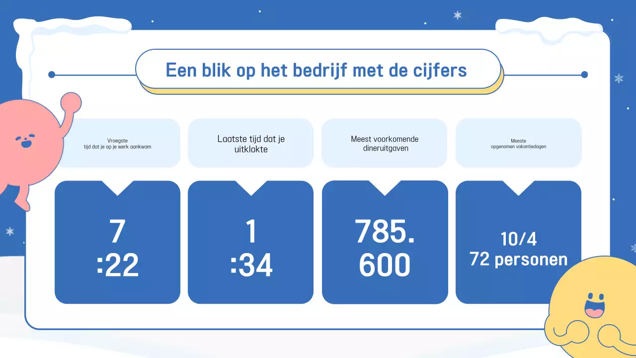 Een blauwe en roze aankondiging voor het eindejaarsevenement