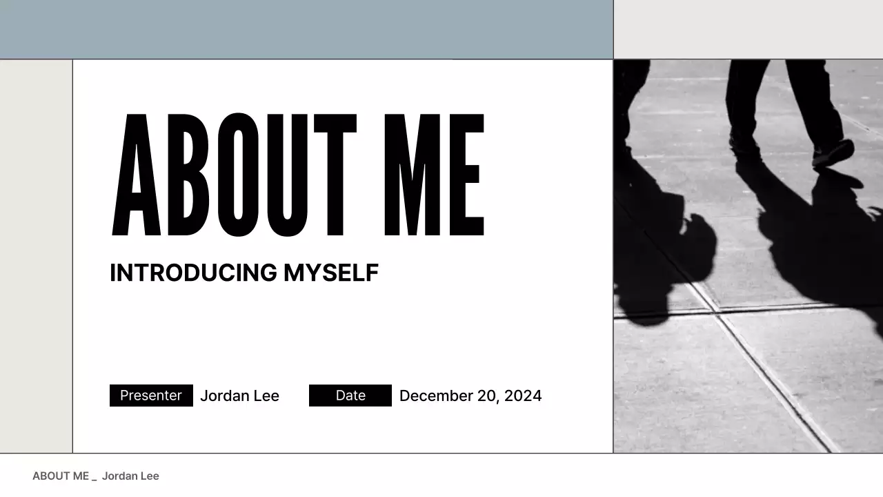 Grey Minimal Personal Introduction Presentation