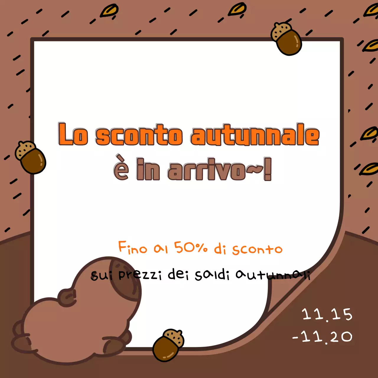 Copertura autunnale in marrone e arancione