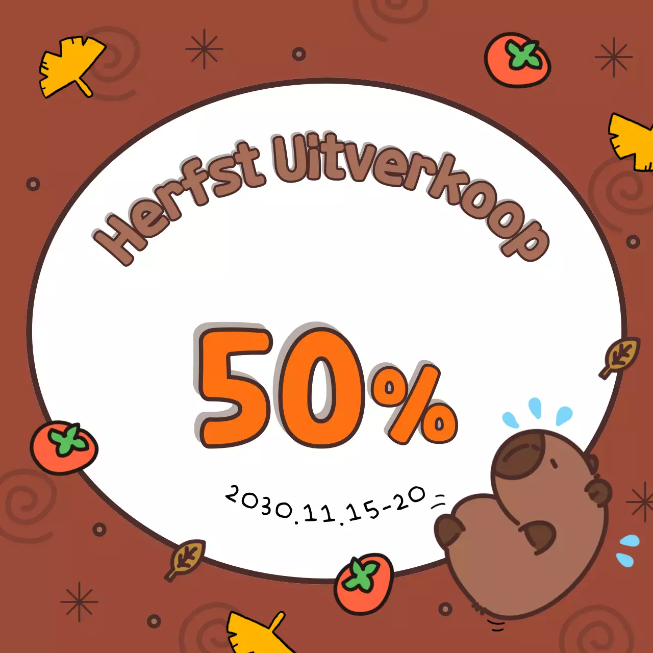 Herfsttooi in bruin en oranje