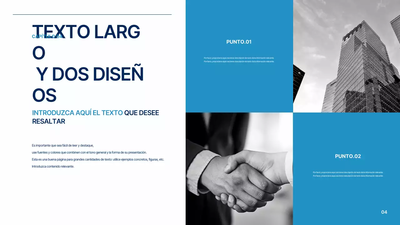 Un sencillo plan de negocio global en blanco y azul