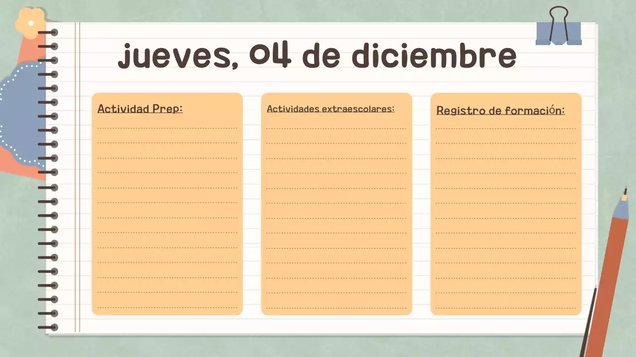 Cuaderno Pastel Sencillo Agenda de clase para el colegio