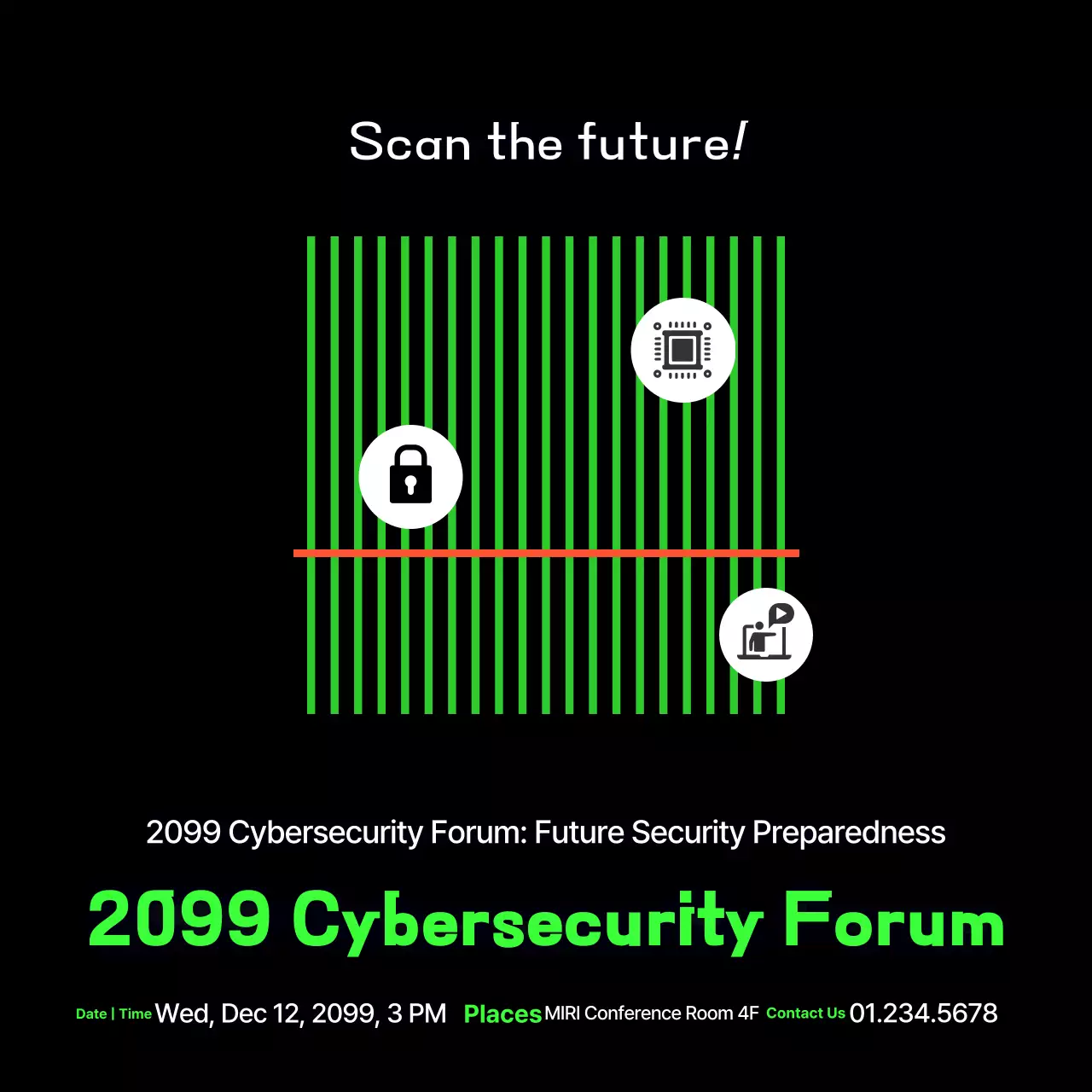 Bài đăng trên mạng xã hội của Diễn đàn an ninh mạng hiện đại màu đen