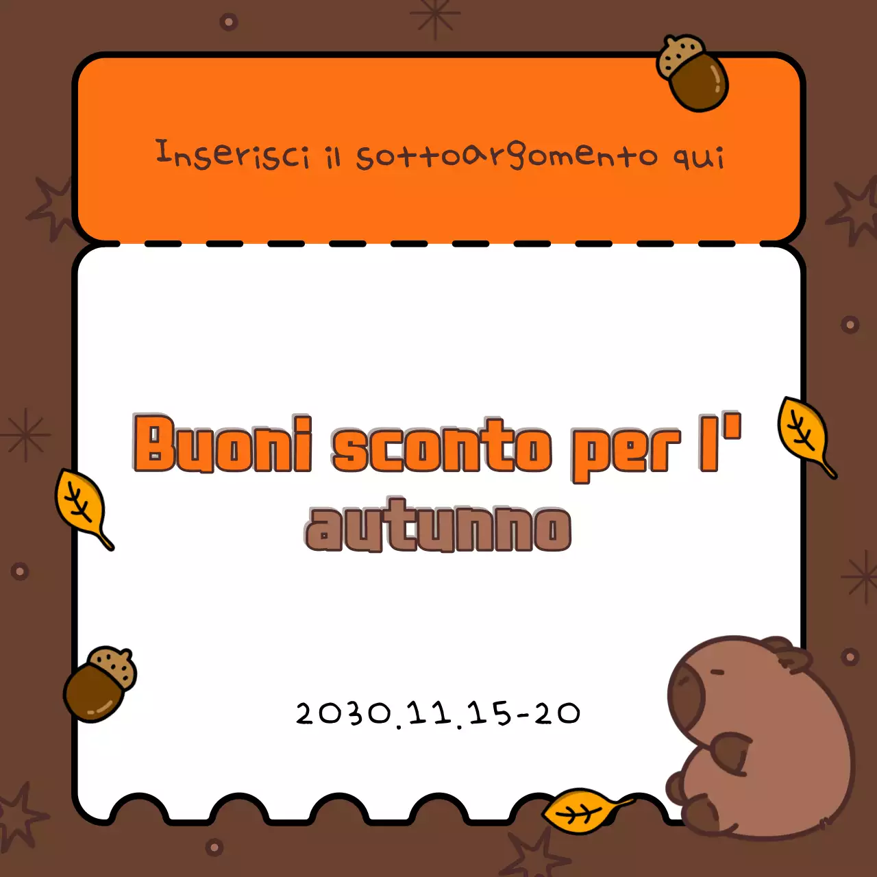 Copertura autunnale in marrone e arancione