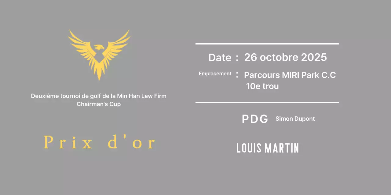 Plaque de tournoi de golf avec aigle