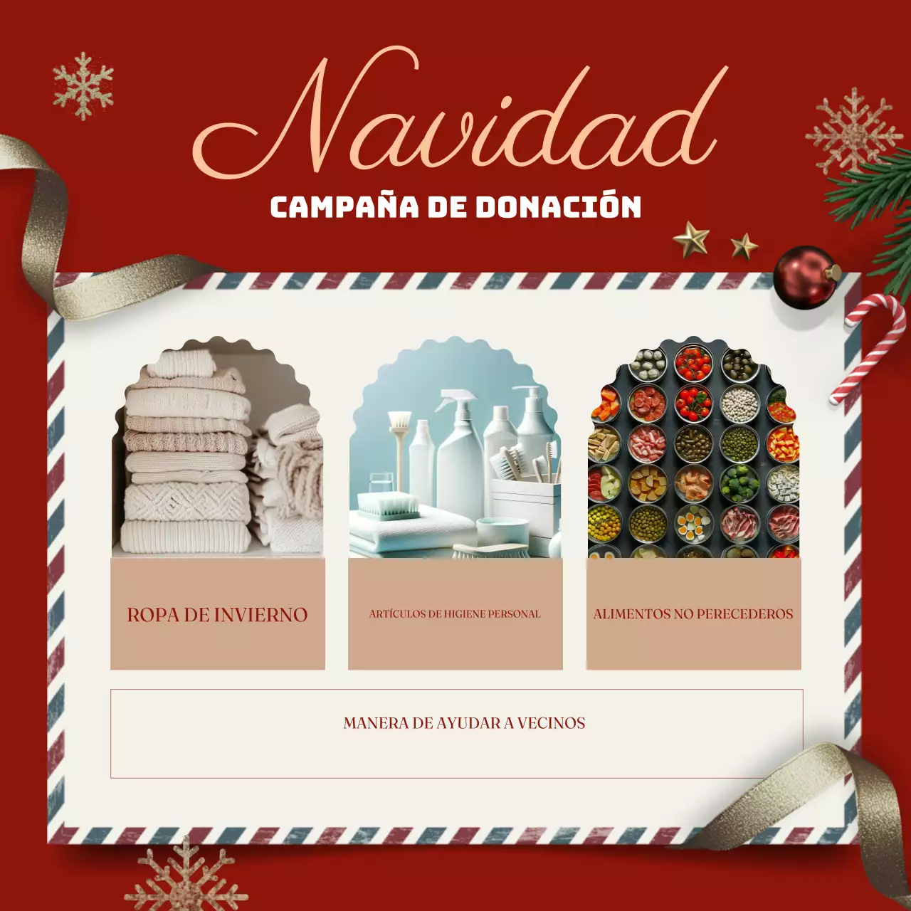 rojo tradicional anuncio benéfico