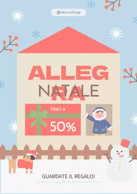 Offerte natalizie accoglienti di colore azzurro