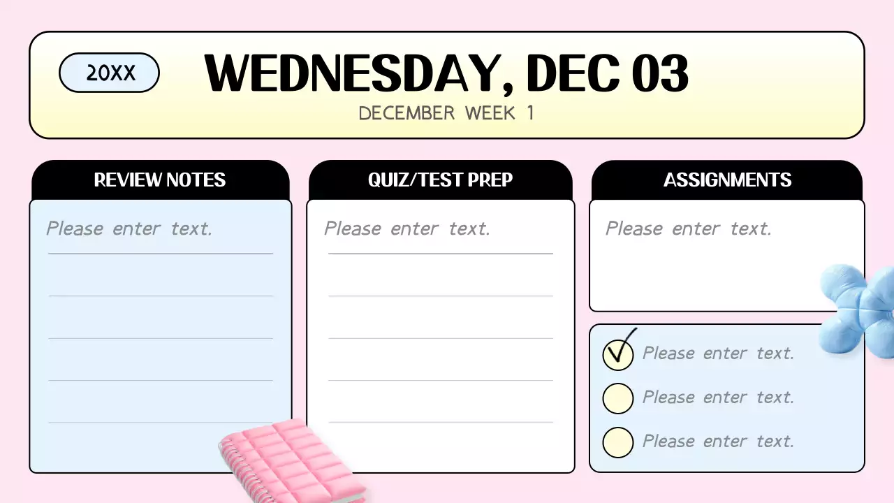 Pink Playful Class Agenda Planner Presentation