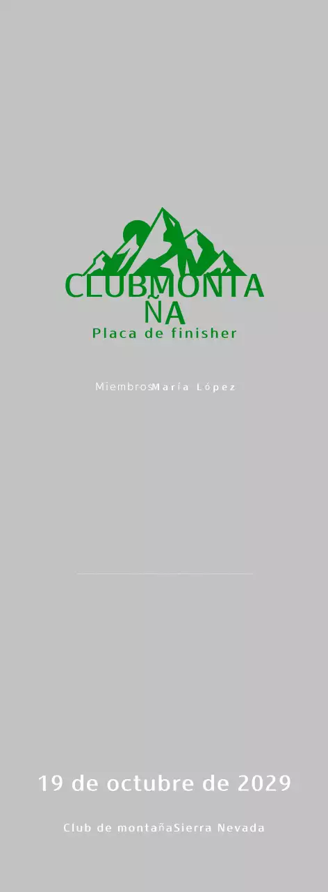 Placa Simple Montañismo Verde