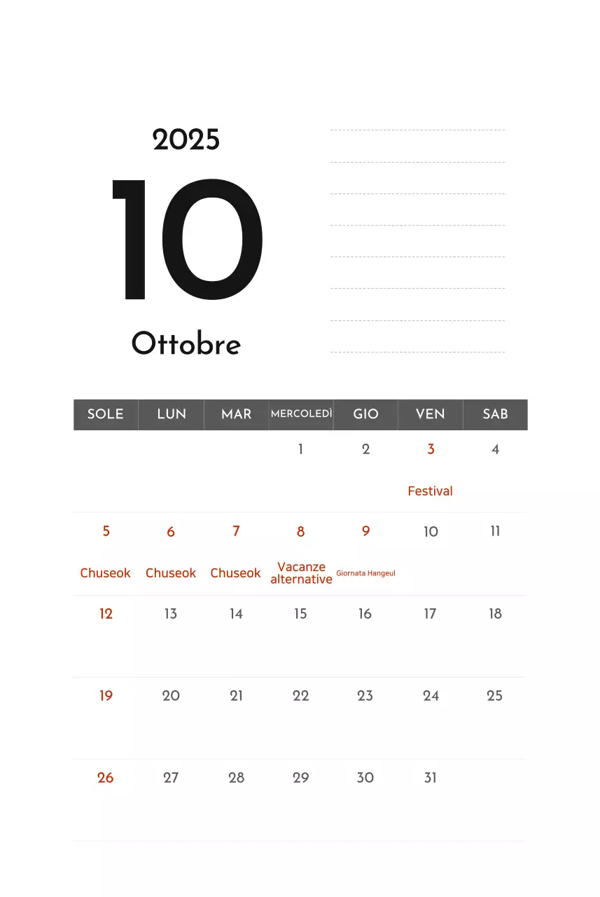 Calendario aziendale semplice grigio