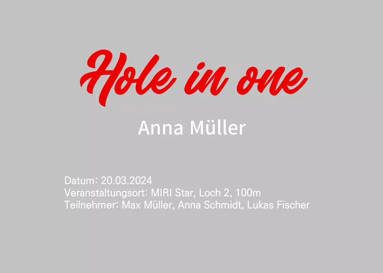 Grundlegende Auflistung von Hole-in-One-Golf