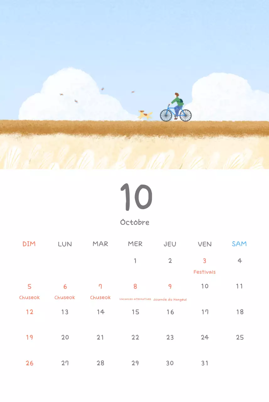 Calendriers mignons avec des illustrations câlines