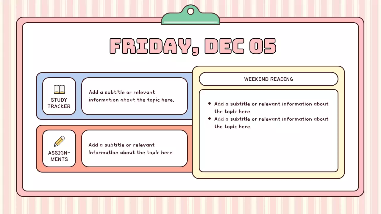 Pink Minimal Class Agenda Presentation