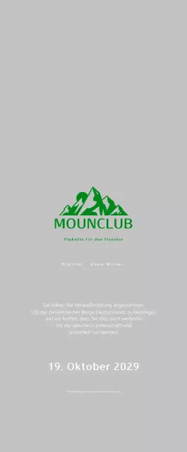 Grüne einfache Bergsteigerplakette