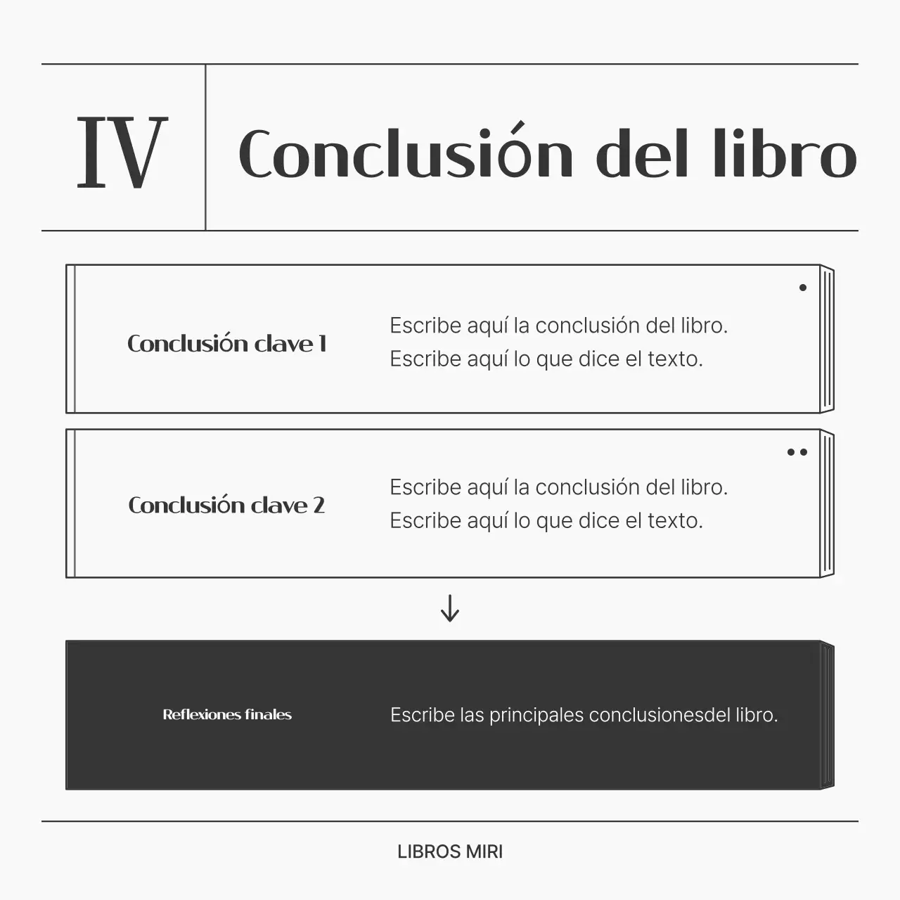 Un sencillo post de resumen del libro en blanco y negro