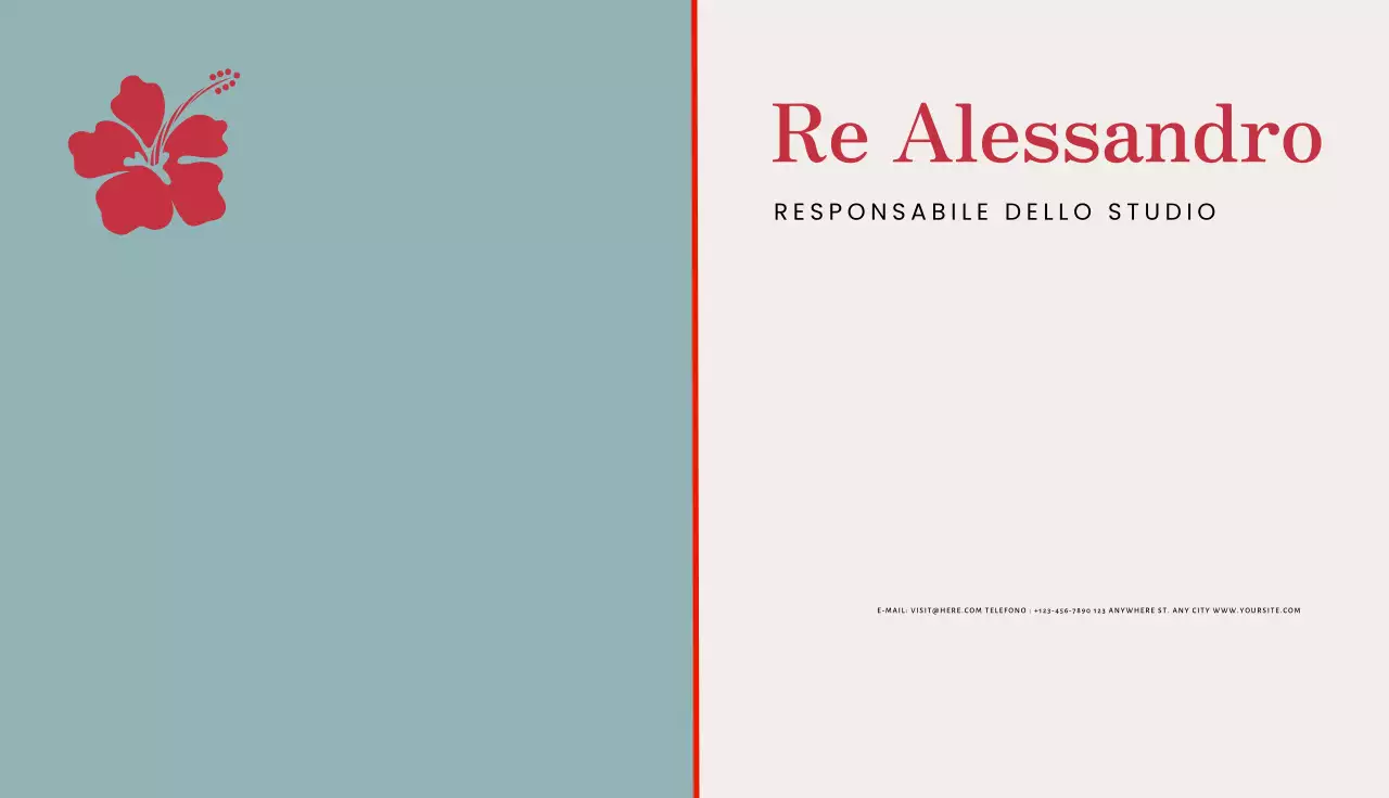 biglietto da visita minimalista rosso