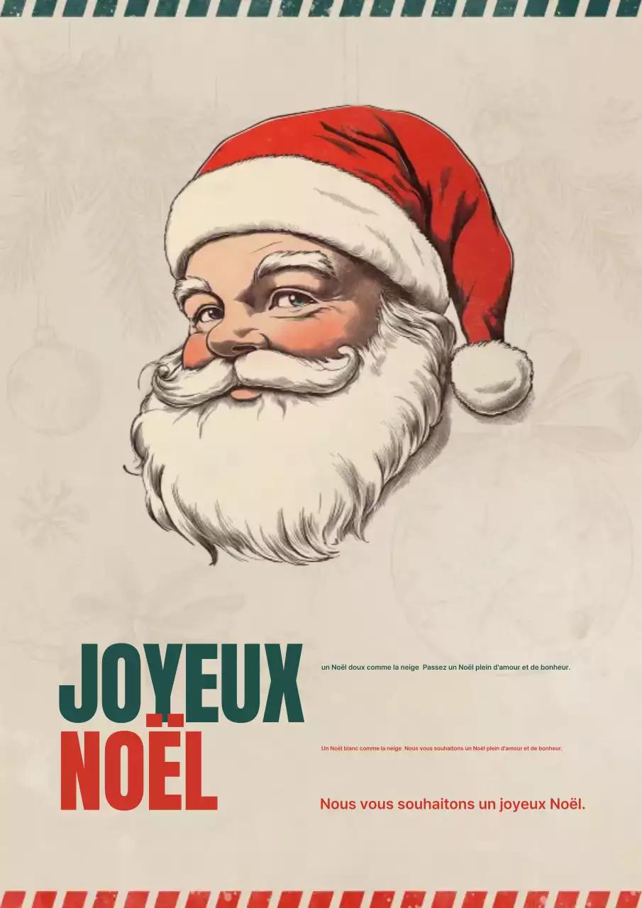Carte postale rouge de Noël