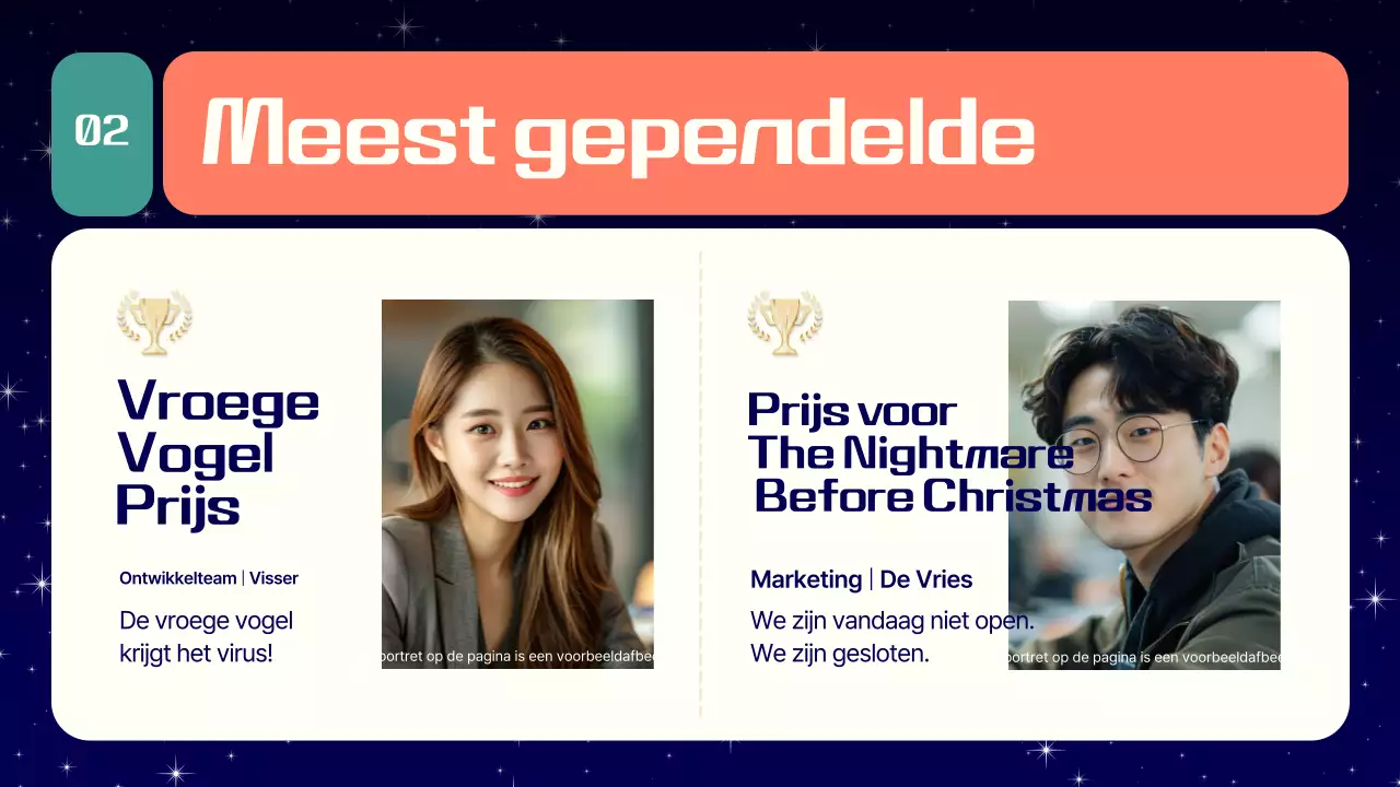 Navy Modern eindejaarsprijzenceremonie