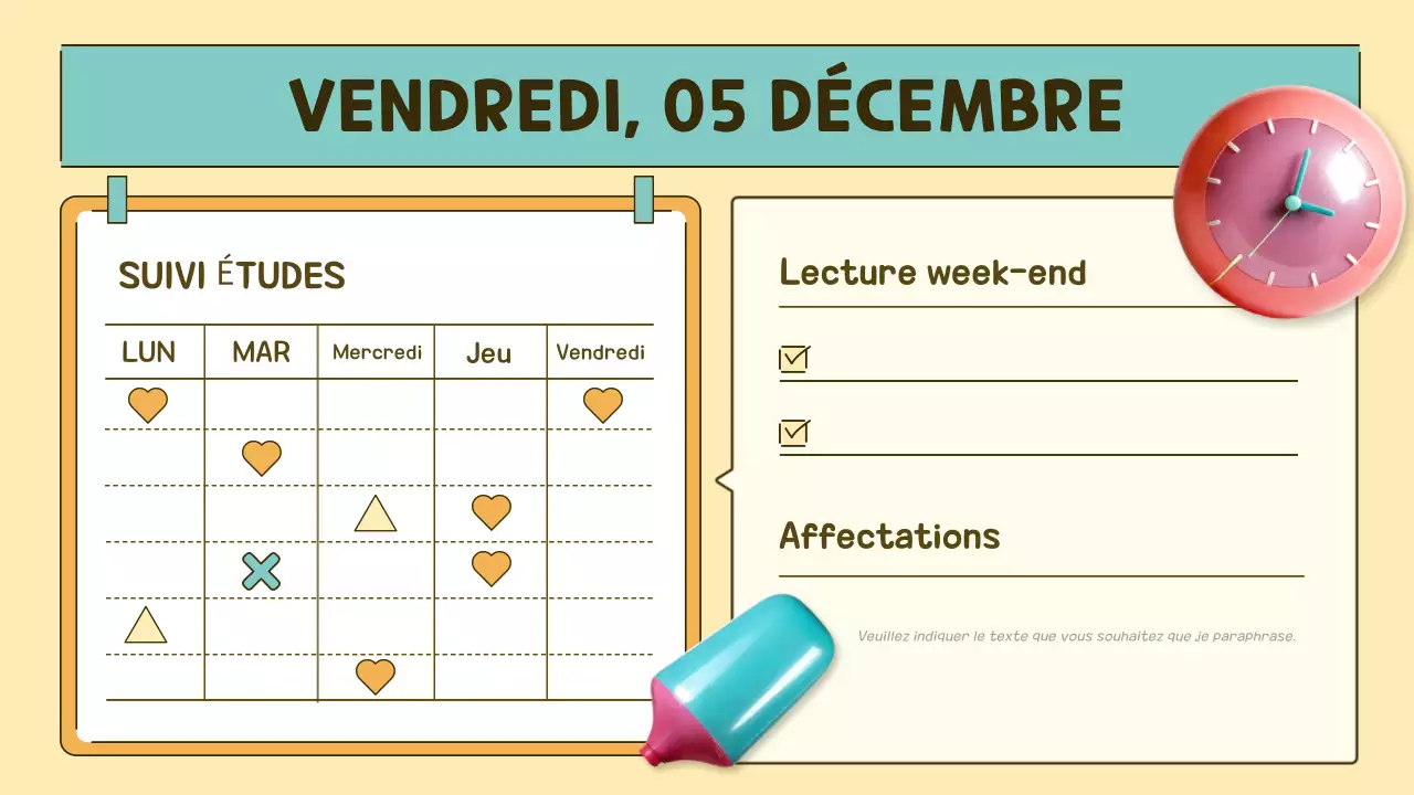 agenda de classe pop orange et vert