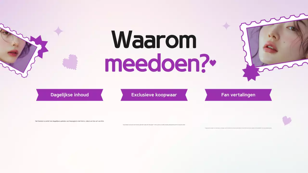 Paars Modern K-Drama Pitch Deck Presentatie