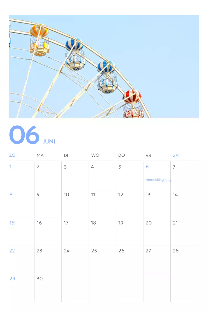 Photo goal tracker kalender met een vleugje blauw