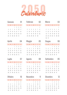 Semplice calendario scritto a mano in rosso e nero