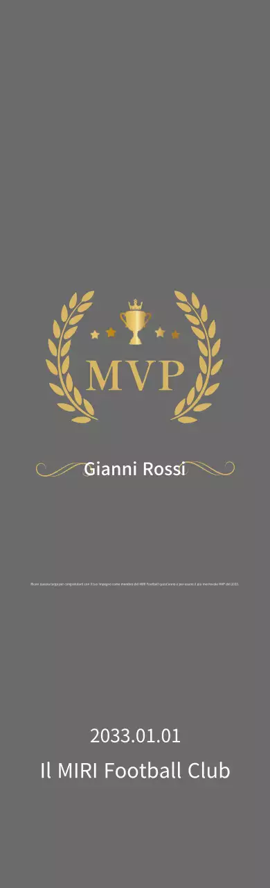 Targa per il calcio classico