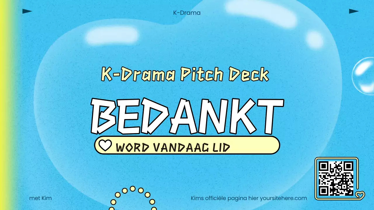 blauw trendy K-drama pitch deck
