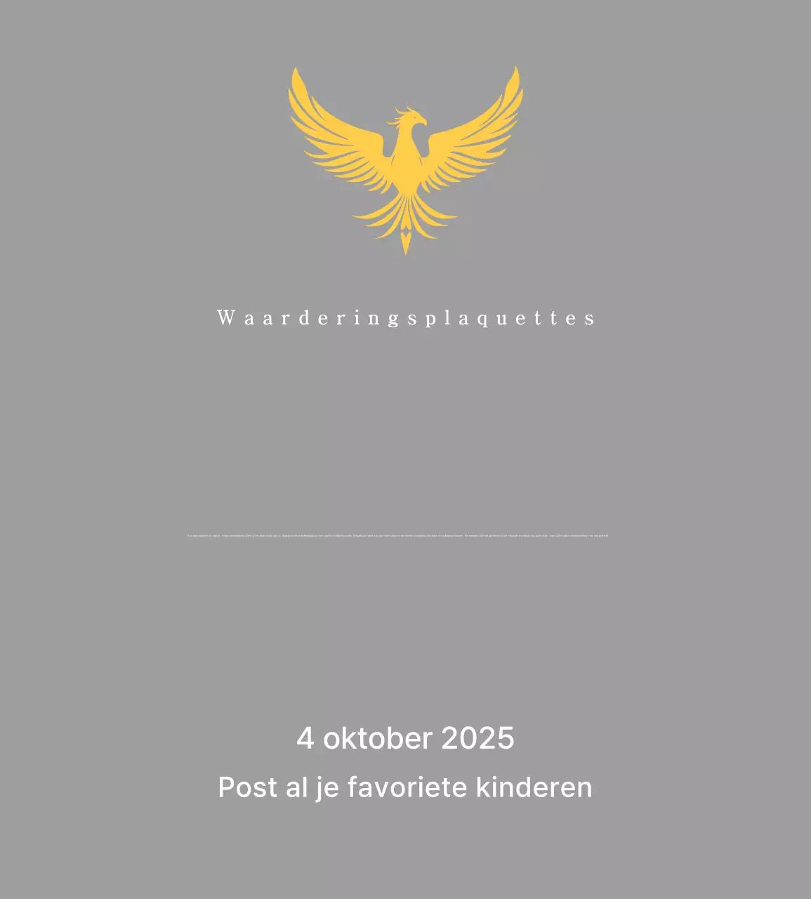 Klassieke golftoernooitrofee met kleurrijke feniksdecoratie