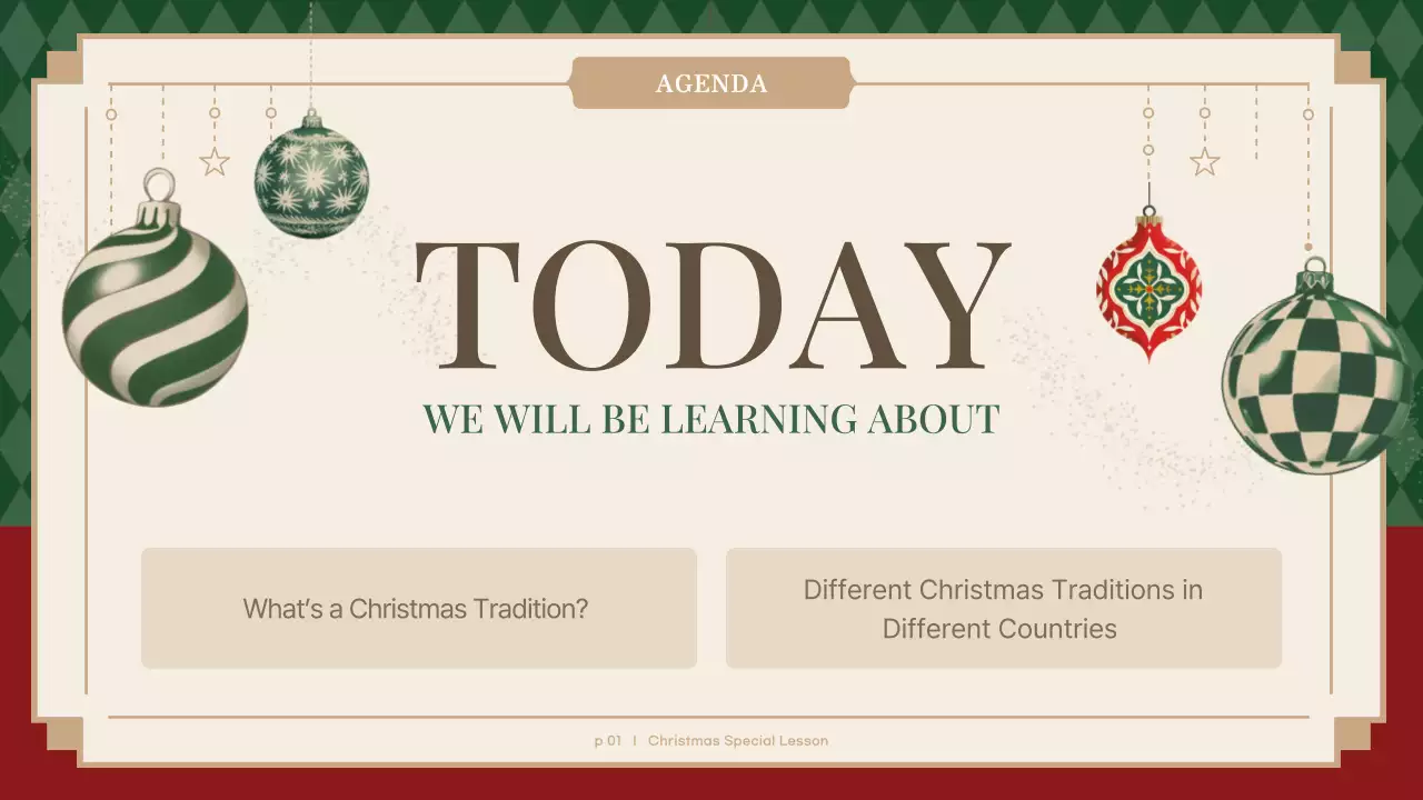 그린 전통 크리스마스 가이드 프레젠테이션