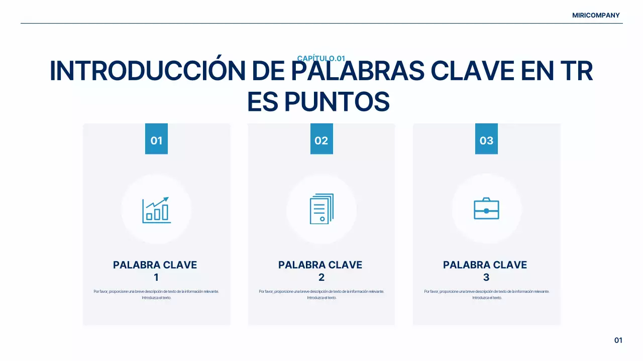 Un sencillo plan de negocio global en blanco y azul