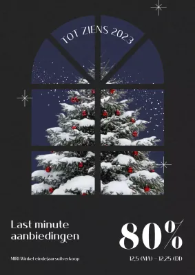 Promoot een eenvoudige vakantieverkoop in zwart-wit