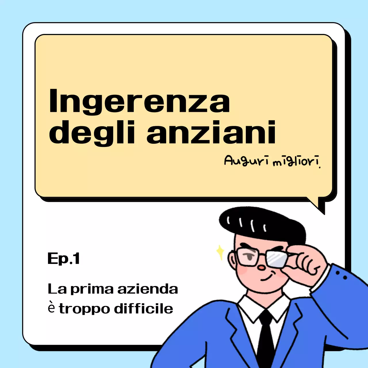 Tweet gag cartoon di colore azzurro