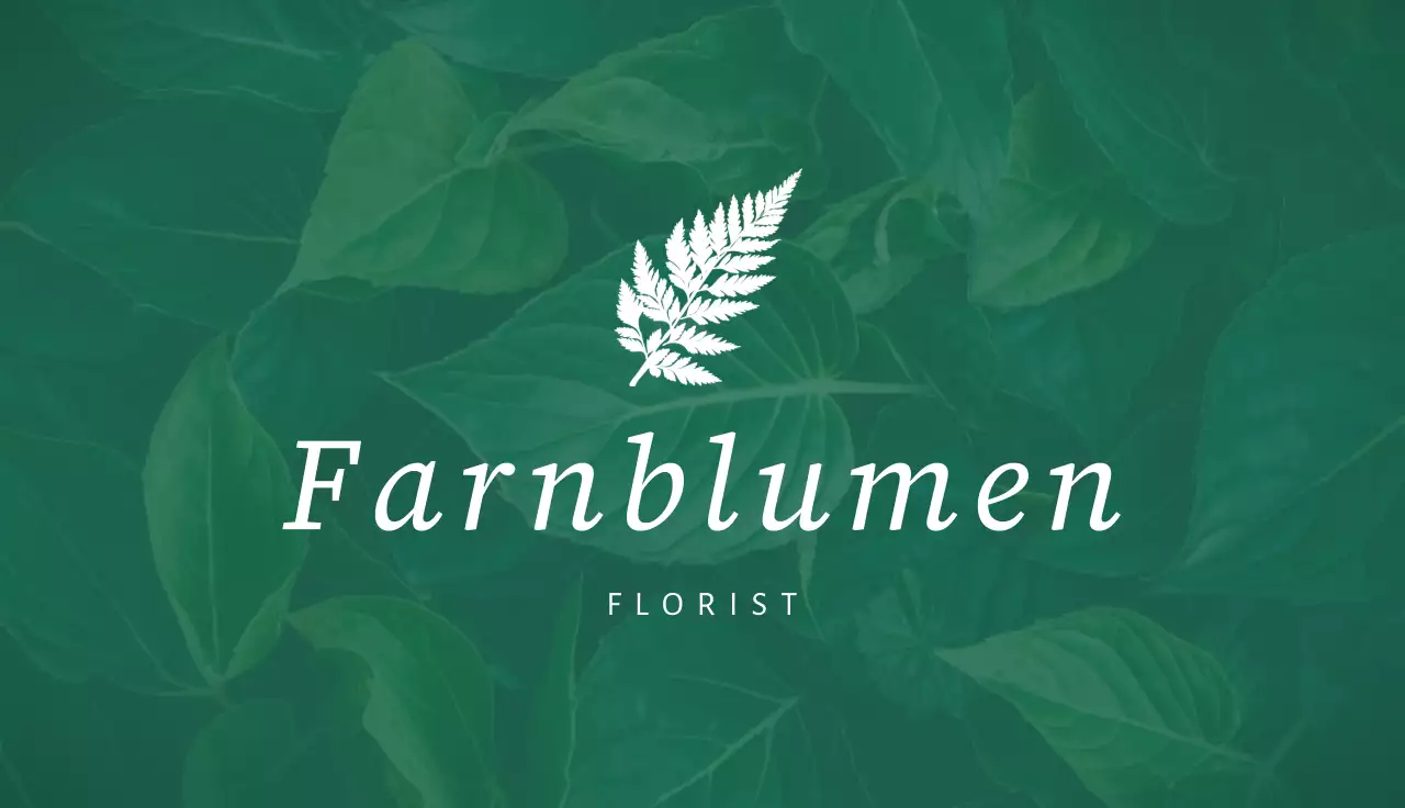 grüne minimalistische Floristenkarte