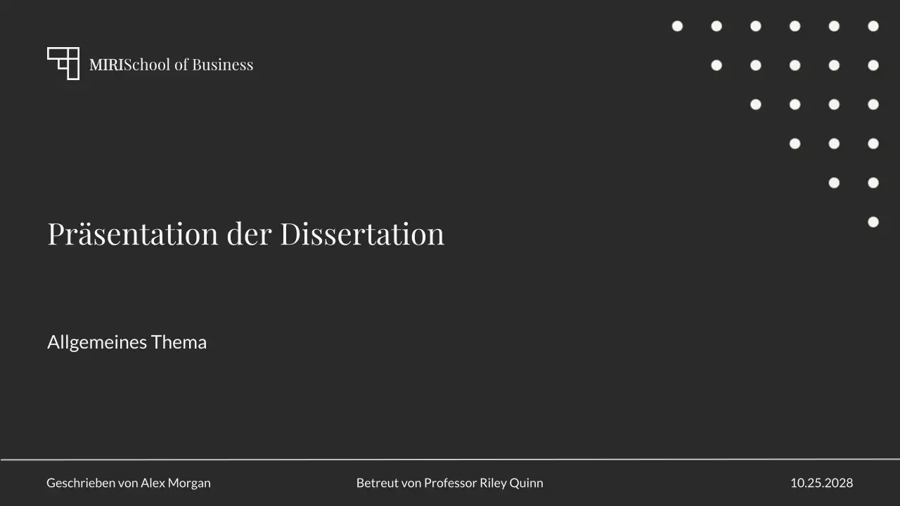 neutrale elegante Thesenpräsentation