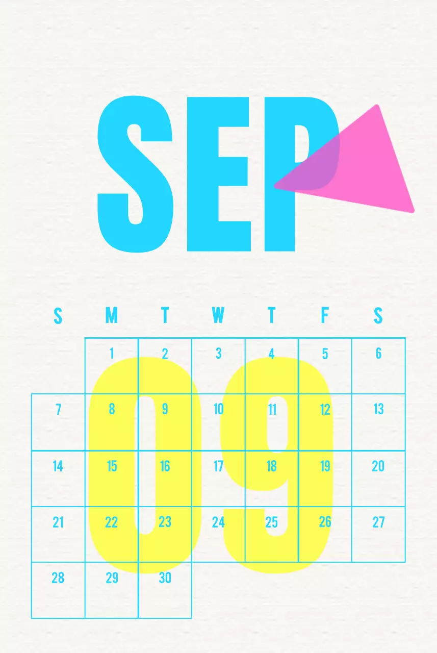 Vier Blauw Vintage Kalender