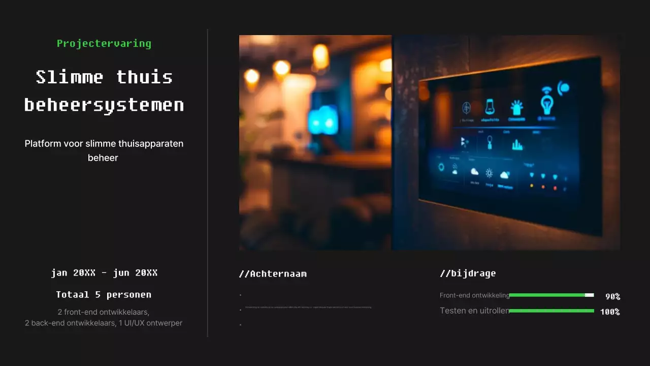 Zwarte moderne softwareportfolio