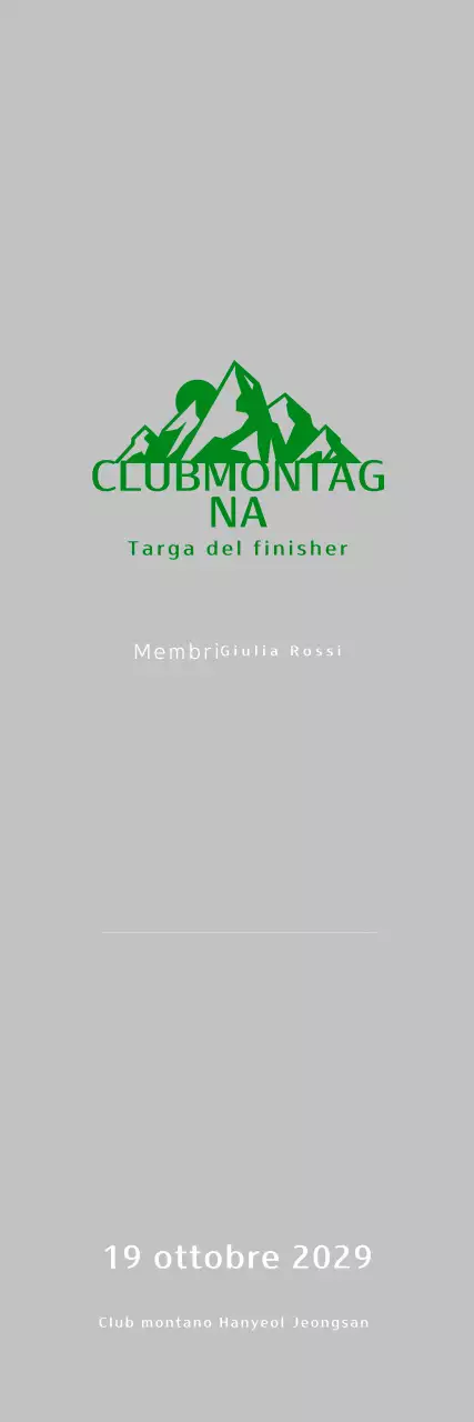 Targa verde di alpinismo semplice