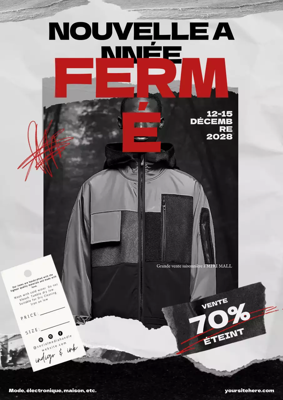 annonce de vente moderne rouge