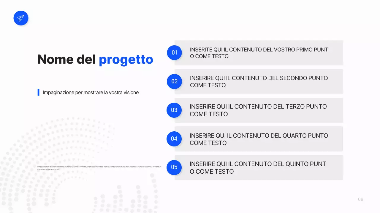 Un semplice business plan in bianco e blu