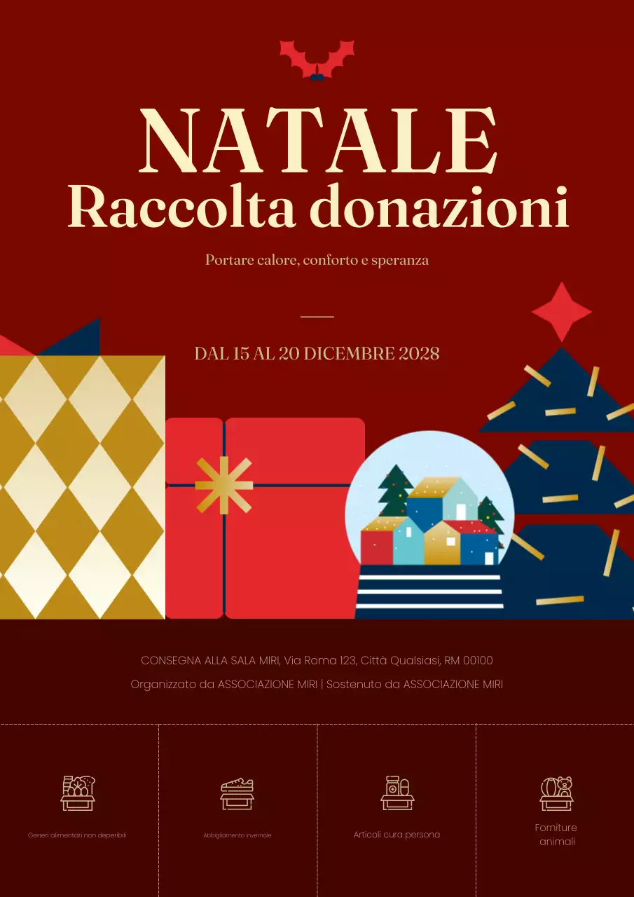 annuncio natalizio tradizionale rosso
