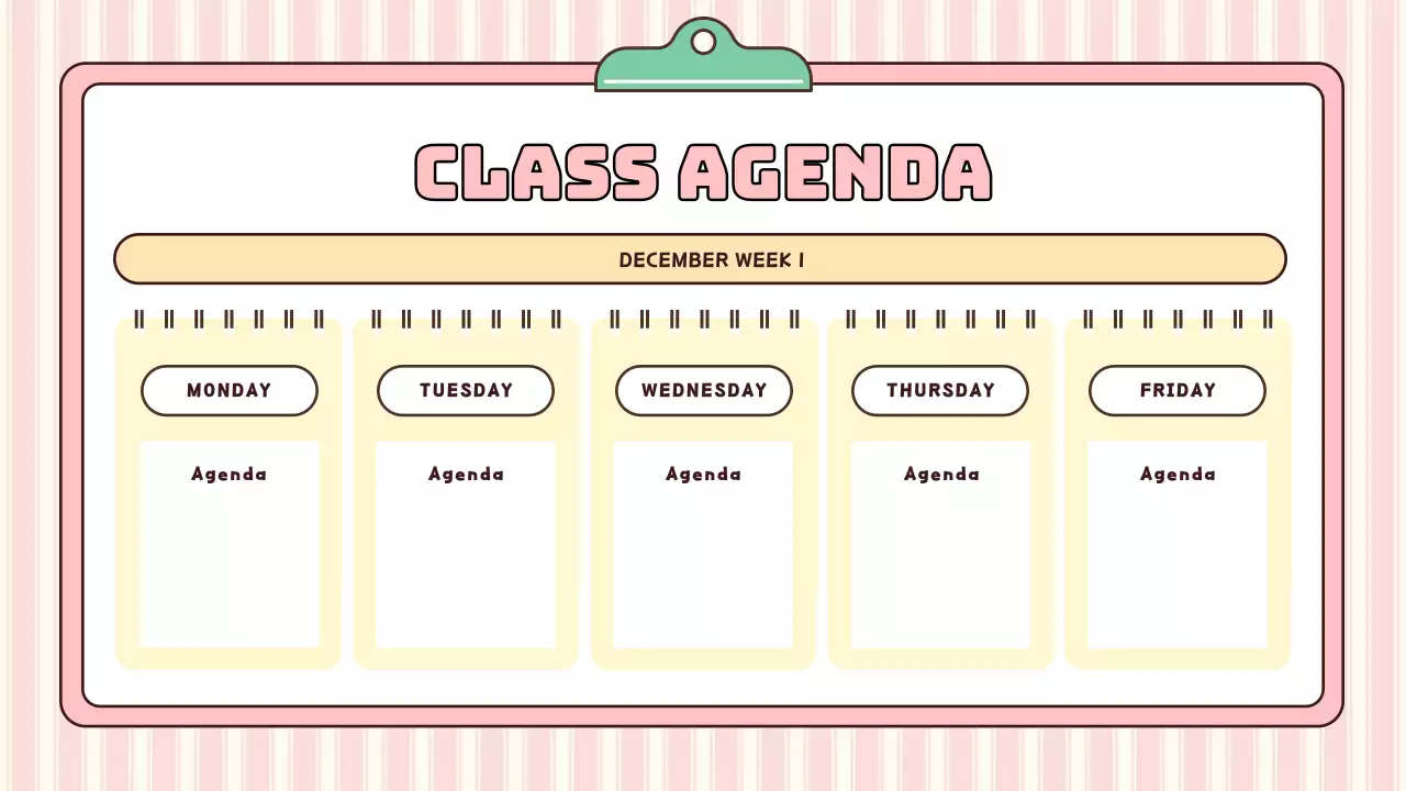 Pink Minimal Class Agenda Presentation