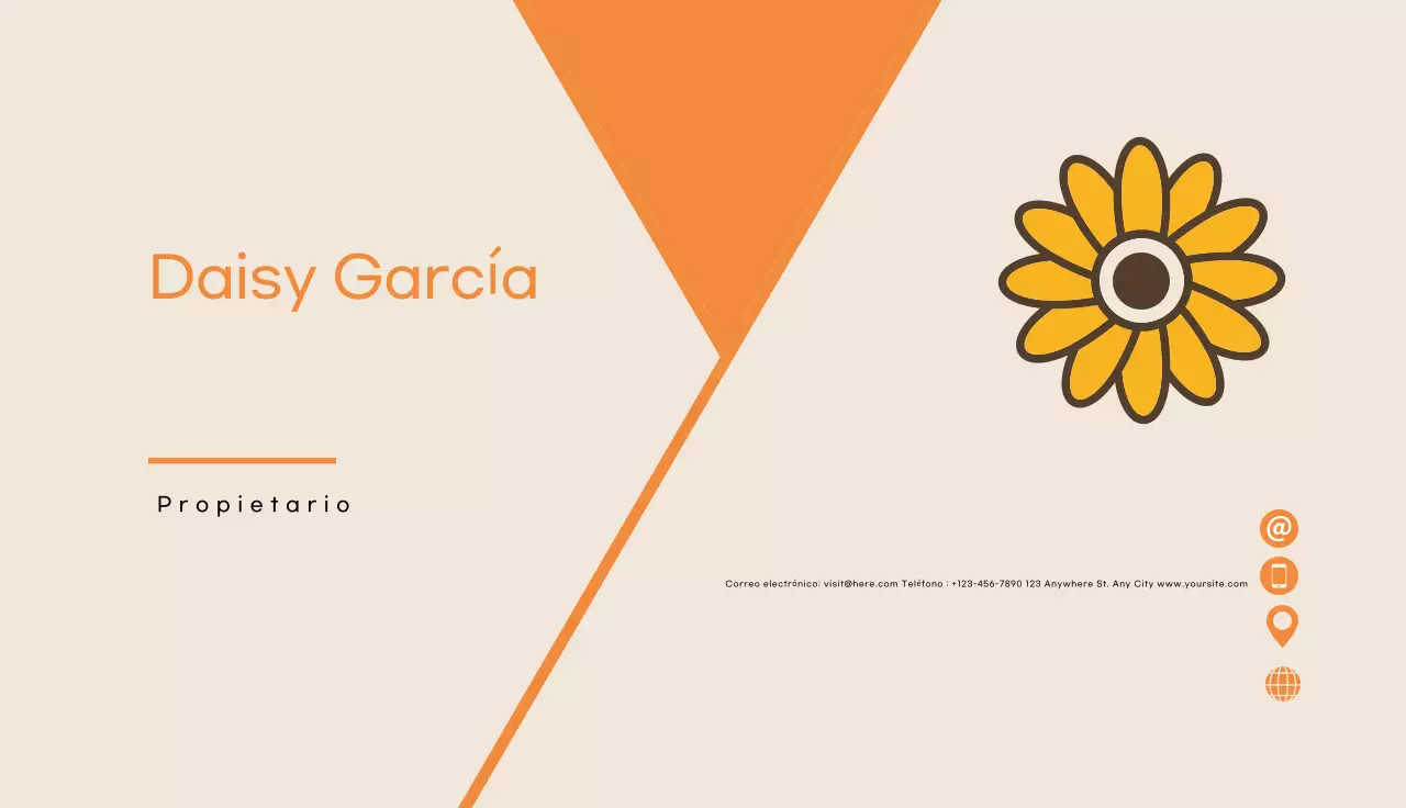 anuncio flor simple naranja