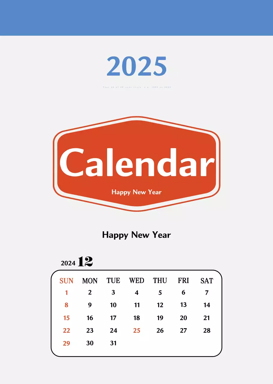 Calendário de memória com conceito retro em vermelho