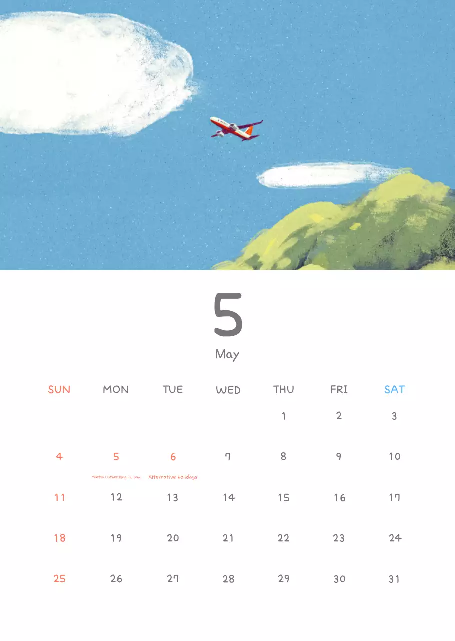 Kalender lucu dengan ilustrasi yang menggemaskan