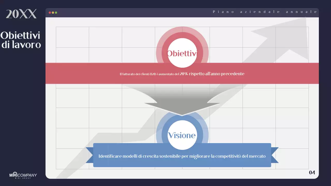 Pianificazione di un moderno business plan blu navy